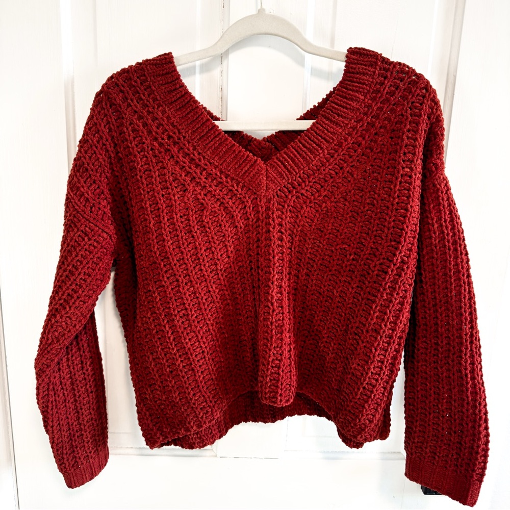 Garage Cozy Red Knit Sweater